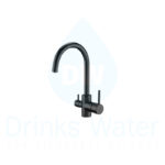 Black 3-way curved tap